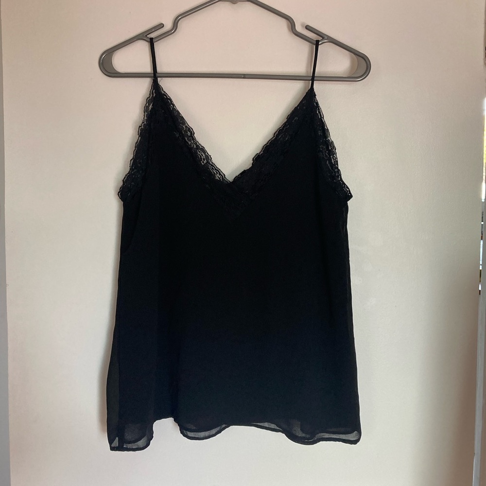Black lace cami top Zara